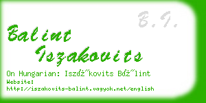 balint iszakovits business card